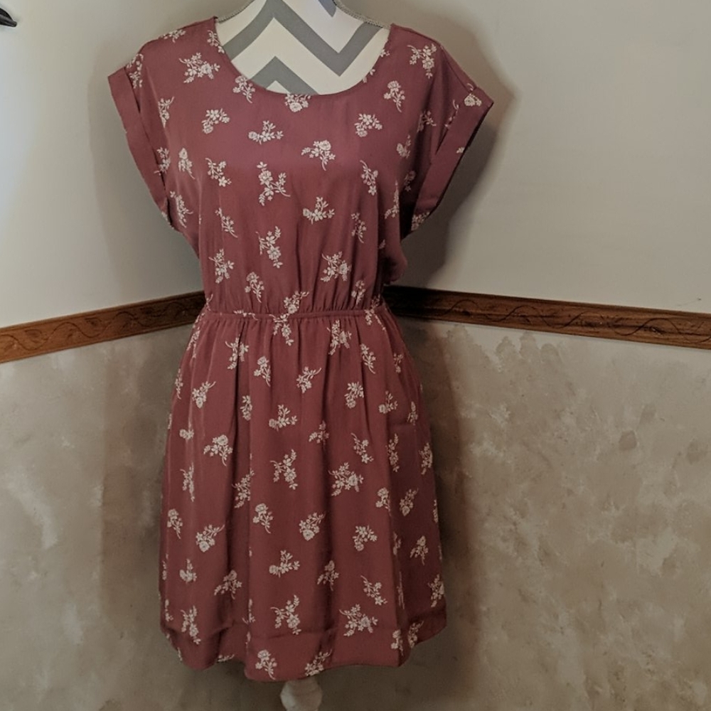 Pink rose vintage dress size M